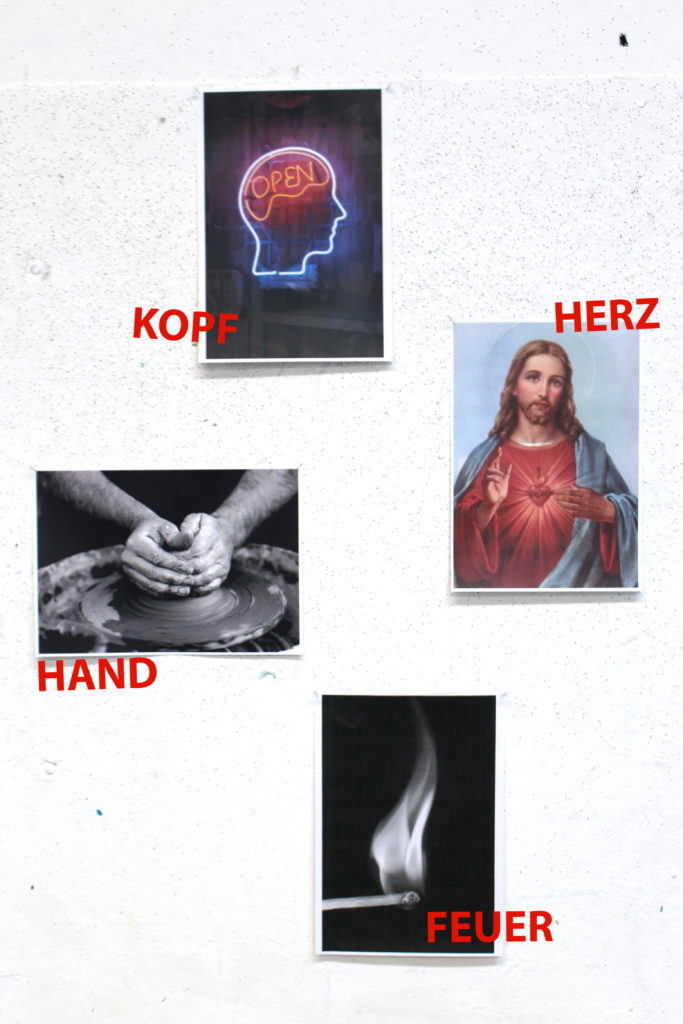 Kopf Herz Hand Feuer